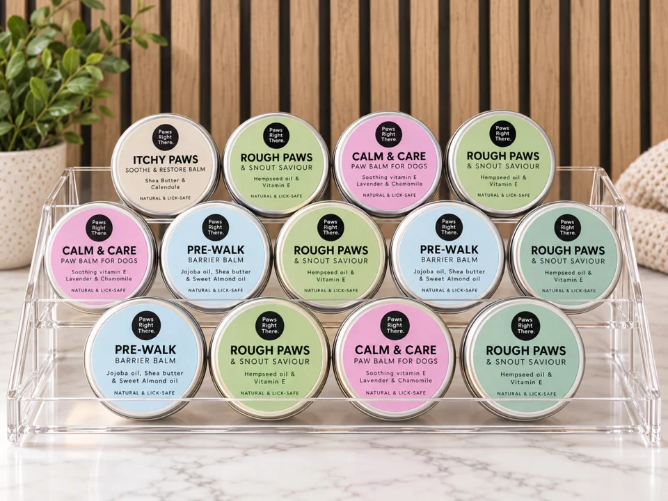 Paws Right There organic paw and snout balms available at Cwtch Groom Studio